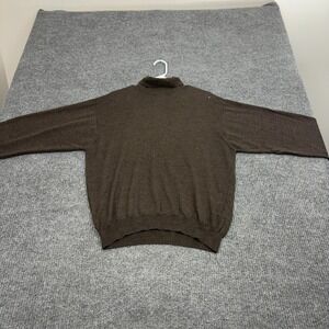 Christian Berg Sweater Mens L Brown Virgin Wool Turtleneck Pullover Classic